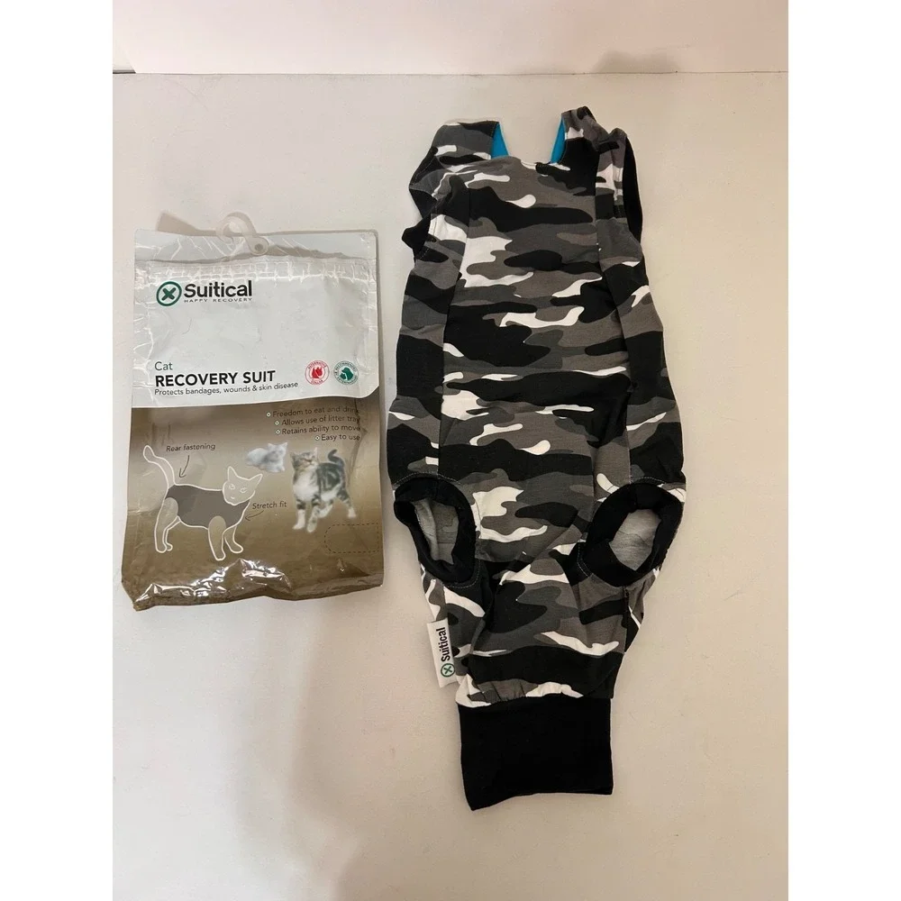 New Suitical‎ Cat Wound Recovery Suit Size XS Gray Camo New 15.7